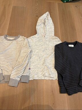 Sol Angeles Kids Size 8 Gray Hoodie Sweatshirt and Crewneck Bundle.